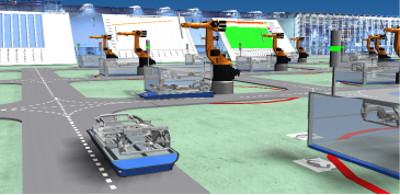 マテハン機器のシミュレーションイメージ